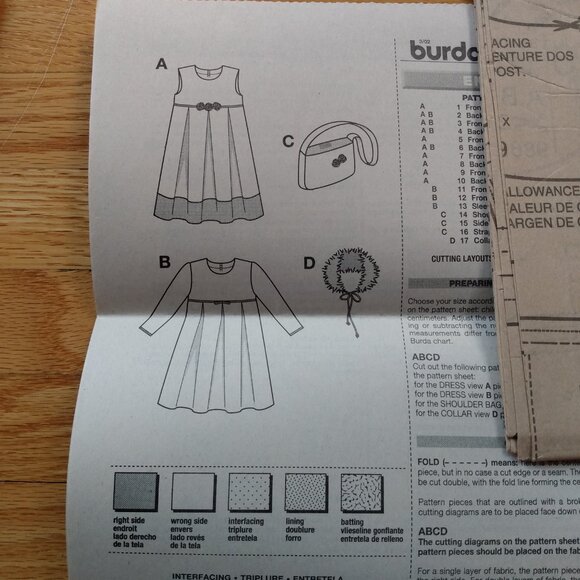 Vintage Girls Dress Sewing Pattern Size 2-6 Burda 9869 UNCUT - Picture 9 of 10